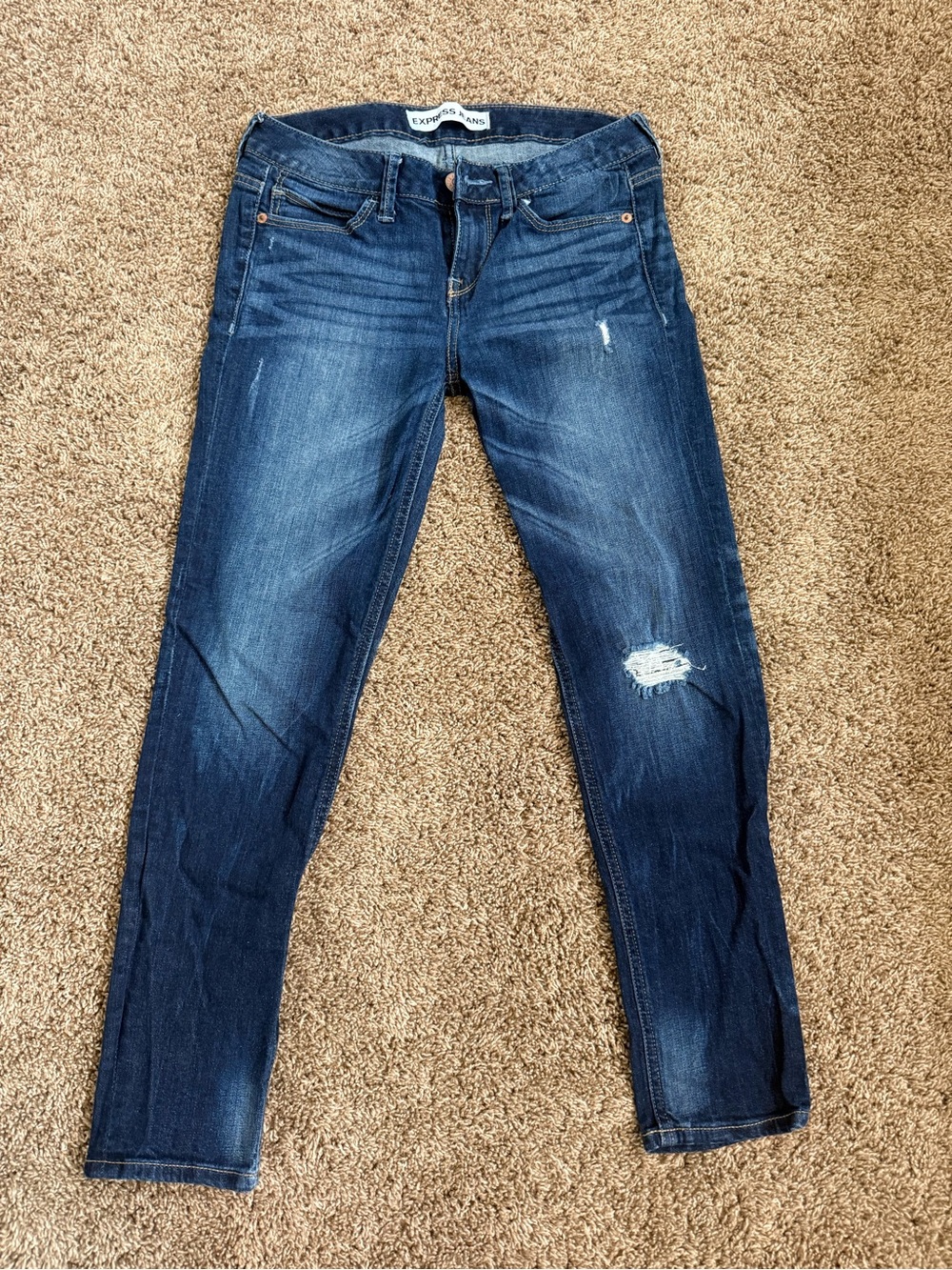 Express Women’s Skinny Jeans in Dark Blue Wash